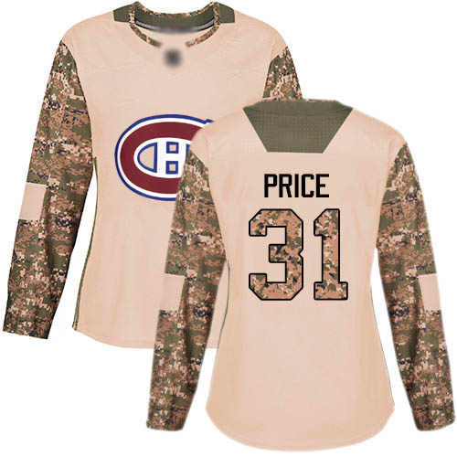 Women's Carey Price Authentic Camo Jersey: Hockey #31 Montreal Canadiens Veterans Day Practice