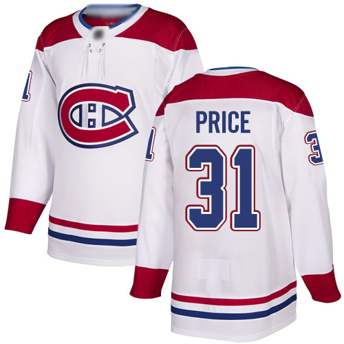 Men's Carey Price Authentic White Away Jersey: Hockey #31 Montreal Canadiens