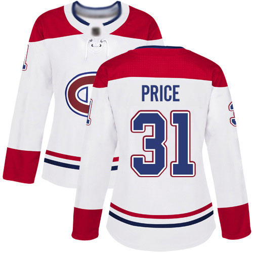 Women's Carey Price Authentic White Away Jersey: Hockey #31 Montreal Canadiens