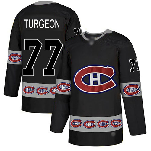 Men's Pierre Turgeon Authentic Black Jersey: Hockey #77 Montreal Canadiens Team Logo Fashion