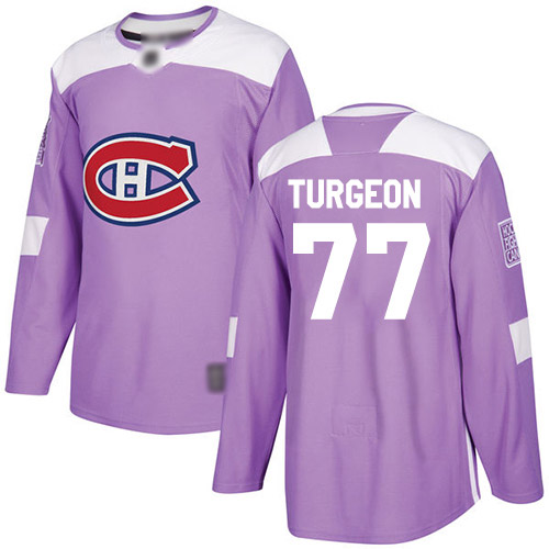 Youth Pierre Turgeon Authentic Purple Jersey: Hockey #77 Montreal Canadiens Fights Cancer Practice