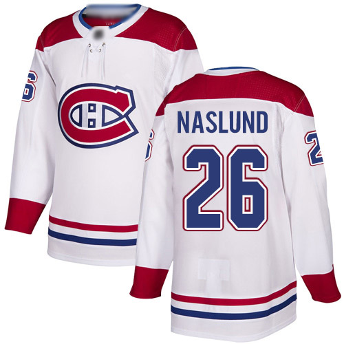 Reebok Men's Mats Naslund Authentic White Away Jersey: NHL #26 Montreal Canadiens