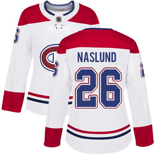 Reebok Women's Mats Naslund Authentic White Away Jersey: NHL #26 Montreal Canadiens