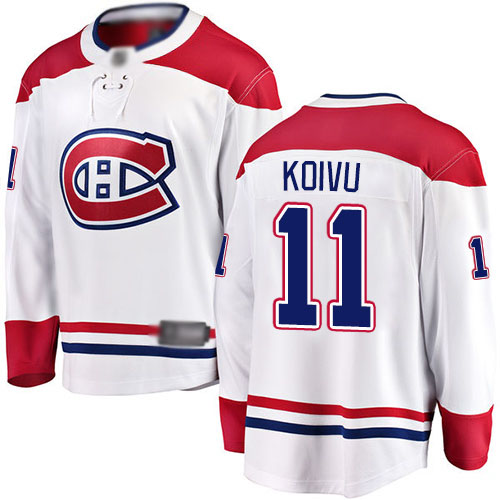 Fanatics Branded Youth Saku Koivu Breakaway White Away Jersey: Hockey #11 Montreal Canadiens