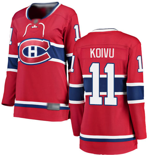 Fanatics Branded Women's Saku Koivu Breakaway Red Home Jersey: Hockey #11 Montreal Canadiens